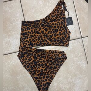 Skatie Leopard Print One-Shoulder One Piece